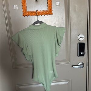 TCEC Light Green Ribbed Bodysuit